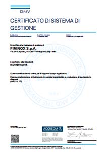 FIMINOX Management System Certificate ISO-9001-CERT